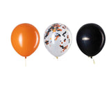 50Pcs Orange & Black Latex Balloons - Confetti with 12" Party Balloons for Halloween Decor