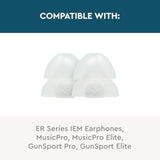 Dual Flange Silicone Eartips, Clear - 6 Pack - X-Large Fit