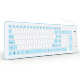 Usb Wired Foldable Silicone Keyboard, 103 Keys, Blue, Mute, Pc Laptop