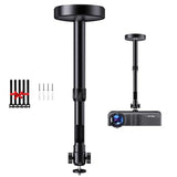 Projector Ceiling Mount with New Gimbal, Adjustable Length Projector Mount, ¼-Inch Screw, Compatible with Most Projectors, Ceiling/Wall Use with