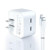 35W Dual Usb-C Port Compact Power Adapter Compatible With Iphone 16 Charger Adapter 15/14/13/12 Pro Max Plus Mini/Airpods Wall Charger Type C Fast Charging Block Include A C To C Cable For Ipad