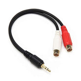 3.5Mm Gold 1/8 Stereo Mini Jack Male To 2 Female Rca Adapter Audio (20Cm)