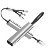 3 In 1 Multi Charging Cable,Multi Usb Charger Cable,With Type-C, Micro Usb And Ip Port,Liquid Soft Rubber Material,Compatible With Most Phones (Silver)