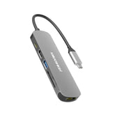 Usb C Hub 6-In-1 Type C To Hdmi Adapter With 4K 60Hz Multiport Dongle 100W Pd