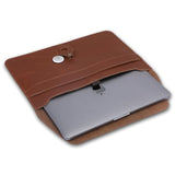 Leather Laptop Sleeve Compatible With Macbook Pro 13-13.3 Inch Notebook M3 M2 M1 Chip Pro Max 24-21 / Macbook Air 14, Laptop Bag Case With Pen Holder (Tan)