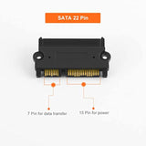 CableCreation SATA to SATA HDD Adapter,SATA 22 Pin (7+15) Male to 22 pin Femal
