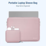 Mosiso Laptop Case 13.3 Inch, 13-13.3 Inch Laptop Sleeve Bag Compatible With Air/Pro 13 / Pro 14, Hp Dell Asus Lenovo Notebook, Neoprene Computer Sleeve Bag With Small Case, Baby Pink
