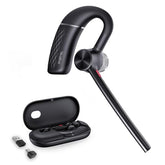 Bluetooth Headset Bh71 Pro,Teams Zoom Certified,Single Ear Wireless Headset With Charging Case,Bluetooth Earpiece With Noise Canceling Mic,Type-C/A Usb Dongle,Connect Mobile/Mac/Pc,