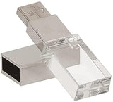 New Crystal Transparent Rectangle Genuine Usb Flash Drive 3.0 Led Lighting Memory Stick Birthday Wedding Gift Pen Drive,Silver (32Gb)