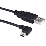 Extra Long 5M Usb 2.0 To Mini Usb Cable 90 Degree Left Angle Power Supply Charge Cord With 5Pc Wiring Clips For Garmin Nuvi Gps Car Dash Cam Gps Navigator Dvr Camcorder Camera