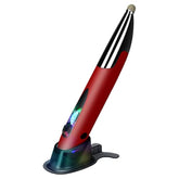 lychee Rechargeable Pocket Pen Mouse, Left/Right-Handed Wireless Optical Ergonomic Mouse with Stylus Function RGB Backlit Type-C & Micro USB Adapter for PC Laptop Notebook Mac (Red)