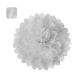 10" White Tissue Pom Poms DIY Tissue Paper Flowers for Birthday Wedding Baby Shower Tea Party Dessert Table Decoration, Pack of 18