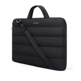 BAGSMART 15-16 inch Laptop Sleeve Bag with Strap, Puffy Padded Laptop Case with Pocket, Portable MacBook Air/Pro 15 inch Case for Women, Repellent Protective Sleeve Compatible with Dell, HP, Black