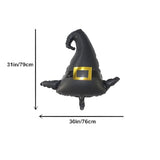 6Pcs Witch Hat Jumbo Foil Balloons - Halloween Party Decorations & Birthday Props