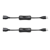 20Cm Male To Female Usb Cable With On/Off Switch, For Usb Fan, Led Desk Lamp A