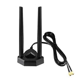 Dual Band Wifi Antenna 2.4Ghz 5Ghz Rp-Sma Wifi Antennae With 6.5Ft Extension Cable For Pc Desktop Computer Pci Pcie Wifi Bluetooth Card Wireless Network Router