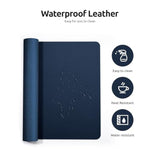 Leather Desk Protector, Office Mat, Large Mouse Mat, Non-Slip Pu Leather Blotter, Laptop Desk Mat, Waterproof Writing Pad For Office And Home (Dark Blue, 23.6" X 13.8")