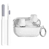 For Beats Solo Buds Case Clear Glitter,Sparkly Bling Design For Beats Solo Buds Case Cover,Shockproof Soft Tpu For Beat Earbuds With Keychain And Cleaning Pen-Glitter