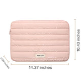 Laptop Sleeve Bag 15 Inch, Fashion Waterproof Puffy Soft Laptop Carrying Case For Macbook Air Pro 15 Inch, Dell, Asus, Hp 15 Inch Laptop Device- Pink