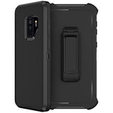 Samsung Galaxy S9+ Case with Belt Clip Holster 2x Screen Protector Black