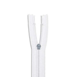 18" Nylon Coil White Zipper 18 Inch Non Separating Zipper White 18 Inc
