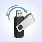 128Gb Flash Drive Usb 2.0 Storage Thumb Drives Memory Stick With Led Indicator, Swivel Metal Photo Stick Pendrive Jump Drives Memoria Usb Drive Zip Data Storage School Office Supplies