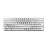 Flow Low Profile Mechanical Keyboard, 100 Keys Rechargeable Wireless Keyboards With Bluetooth And Wired Connection For Windows, Mac Os/White Ghost Linear Switches