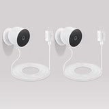 Wasserstein Pogo Pin Cable & Adapter for Google Nest Cam Outdoor/Indoor, Battery (2-Pack)(26ft & 5.2V/2A) (Camera NOT Included)