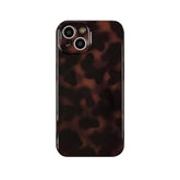 Aesthetic Tortoise Shell Phone Case For Iphone 14 6.1In,Retro Cool Girl Leopard Print Brown Amber Trendy Full Camera Protective Cover For Iphone 14 6.1"