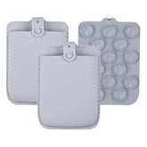 2 Pack Large Mouse Holder For Laptop Large Reusable Mouses Pouch With Powerful Suction Cup, No Residue Adhesive, Portable Silicone Mouse Bag For Office Home (Light Gray)