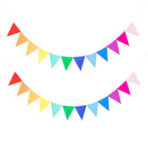 2 Assembled Rainbow Banners Felt Bunting Multicolor For Colorful Birthday Party Decorations
