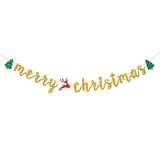 Merry Christmas Banner, Happy Holiday Party Decorations, Be Merry Banner, New Year Party Decoration Suppllies, Gold Glitter