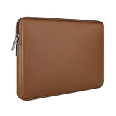 Rainyear 13.3 Inch Laptop Sleeve Soft Pu Leather Case Water Resistant Padded Zipper Cover Protective Carrying Bag Compatible With 13.3" Notebook Computer Chromebook(Brown)