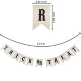 Halloween Garland Trick or Treat Banner Burlap for Mantel Fireplace Wall Home Party Decor