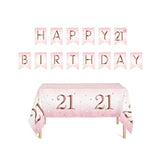 21St Birthday Table Cover – 4 Pack Happy Birthday Plastic Tablecloth – Black & Gold Disposable Party Table Covers – 54" X 108" Waterproof For 21 Birthday Decorations & Supplies
