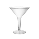 Party Essentials Plastic Two Piece 8-Ounce Martini Glasses/Party Cups, Clear, 20 Count