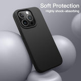 JETech Silicone Case for iPhone 13 Pro 6.1-Inch, Silky-Soft Touch Full-Body Protective Phone Case, Shockproof Cover with Microfiber Lining (Black)