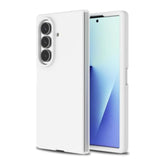 For Samsung Galaxy Z Fold 7 Phone Case Silicone, Minimalist Ultra Thin Slim Soft Rubber Solid Color Simple Cute Case For Women, Aesthetic Girly Plain Jelly Gel &Camera Cover Protection, White