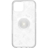 OtterBox iPhone 14 & iPhone 13 Otter + Pop Symmetry Series Clear Case - Flower of Month (Clear), Integrated PopSockets PopGrip, Slim, Pocket-Friendly, Raised Edges Protect Camera & Screen