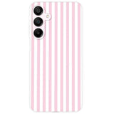 Cute Striped Phone Case for Samsung Galaxy A15 4G/ 5G, Girly Aesthetic Design Soft Clear TPU Shockproof Cases Cover for Girls Women, Pink