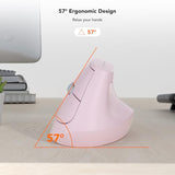 Em18 Wireless Ergonomic Vertical Mouse, Ergo Design, Bluetooth Cordless Mouse For Medium/Large Hands, Silent Click, 5-Level Adjustable Dpi, Carpal Tunnel Mice For Computer/Pc/Mac/Laptop, Pink
