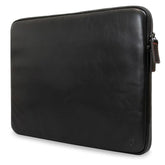 Real Leather Laptop Case/Zipped Folio Bag With Inner Pocket & Wool Lining Compatible With Apple Macbook, Hp, Dell, Asus, Levovo (16 Inch - Black)