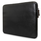 Real Leather Laptop Case/Zipped Folio Bag With Inner Pocket & Wool Lining Compatible With Apple Macbook, Hp, Dell, Asus, Levovo (16 Inch - Black)
