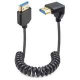 90 Degree Hdmi 2.1 Male To Male Coiled Cable 8K, Extreme Thin Down Angled Hdmi