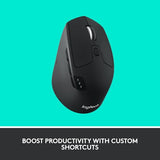 M720 Triathlon Multi-Device Wireless Mouse, Bluetooth, Usb Unifying Receiver, 1000 Dpi, 6 Programmable Buttons, 2-Year Battery, Compatible With Laptop, Pc, Mac, Ipados - Black