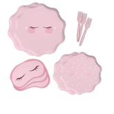 64 Pcs Spa Party Paper Plates, Napkins & Forks | Spa Party Supplies For Girls | Sleepover Decorations (Serves 16)