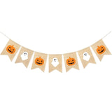 Ghost Pumpkin Banner Halloween Decorations Mantle Fireplace Bunting Garland Party