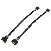 Sata Power Extension Cable 2Pcs 11.8Inch Black 15Pin Sata Male To Female Exten