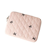 Cute Bow Graphic Carrying Laptop Bag Y2K Preppy Laptop Sleeve Case Bag Kawaii Pad Computer Protect Case Pouch (13-14 Inch,Pink)