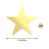 24 Pieces 11 Inch Large Gold Stars Cutouts Gold Stars Decoration Double Printed Paper Star For Wedding Bulletin Board Decoration, Classroom Wall Party Decorations Graduation Party Decorations